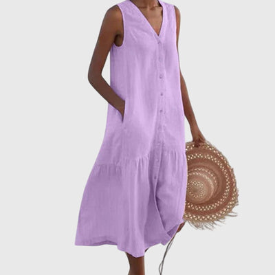 Chic & Flattering V-Neck Dress for Women | Anna