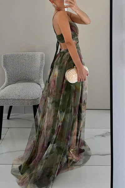 Valentina - Incantevole Maxi-abito con Stampa Floreale