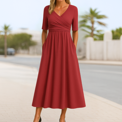 Lisa™ | Crossed Dress with Short Sleeves