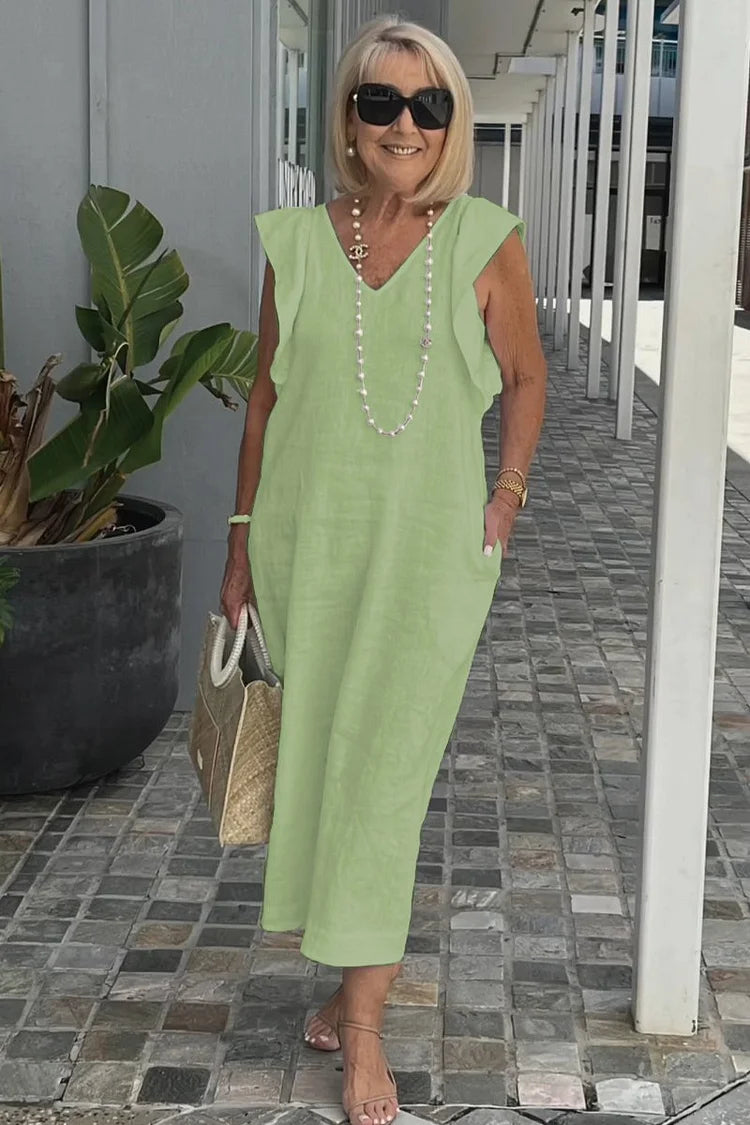 Chloé – Robe Maxi Élégante Sans Manches