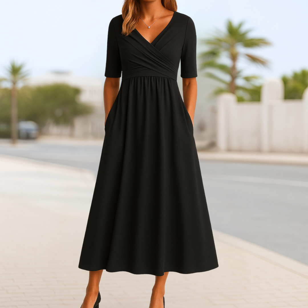 Lisa™ | Crossed Dress with Short Sleeves