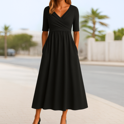 Lisa™ | Crossed Dress with Short Sleeves