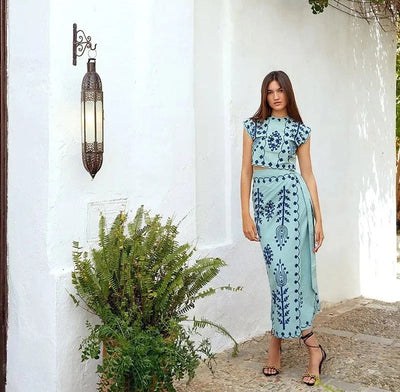 Camille | Ensemble Imprimé Top et Jupe