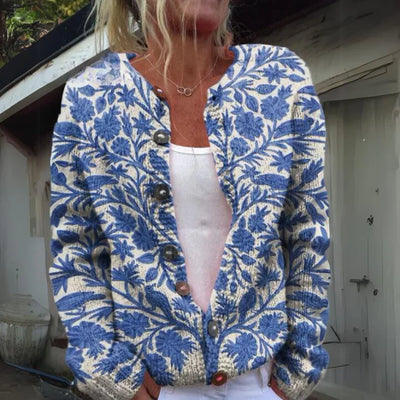 Florine™ | Gilet Élégant à Imprimé Fleuri