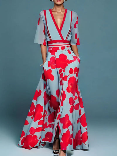 Victoire | Robe Portefeuille Florale Élégante