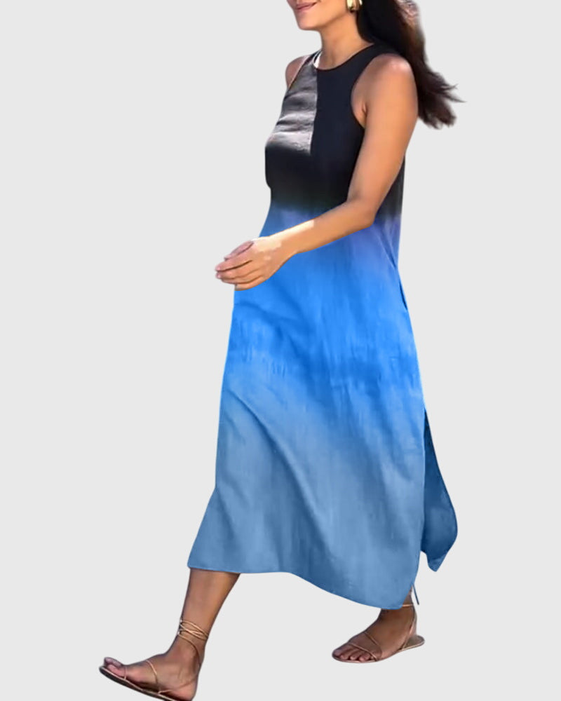 Sleeveless dress with a gradient