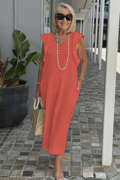 Chloé – Robe Maxi Élégante Sans Manches