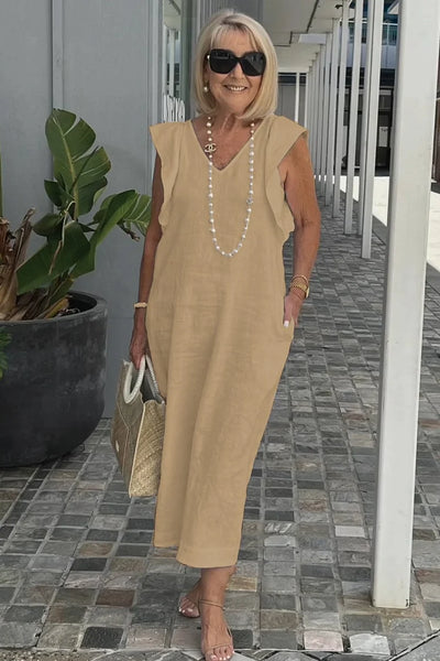 Chloé – Robe Maxi Élégante Sans Manches