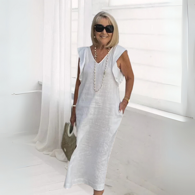 Chloé – Robe Maxi Élégante Sans Manches