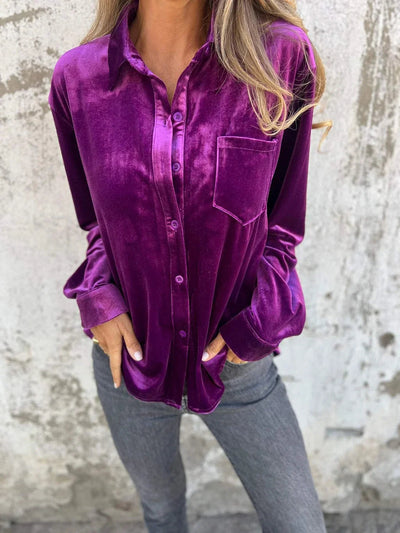 Élise | Chemise en velours luxueuse pour femme