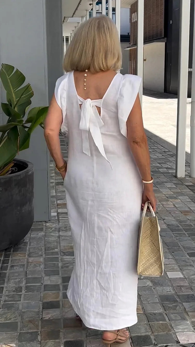 Chloé – Robe Maxi Élégante Sans Manches