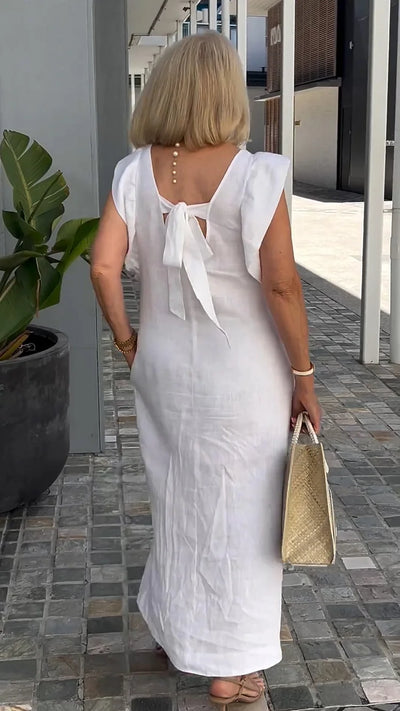 Chloé – Robe Maxi Élégante Sans Manches