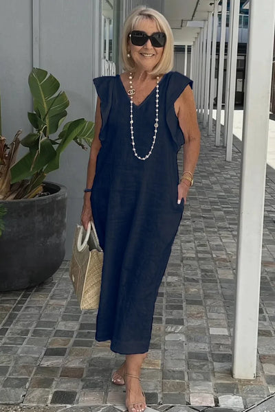 Chloé – Robe Maxi Élégante Sans Manches