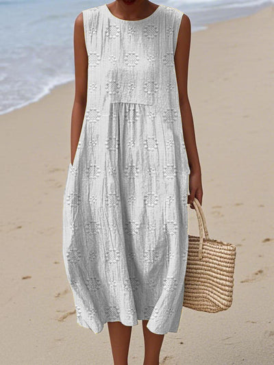 Cathy™- Elegant Sleeveless Cotton Dress with Pockets