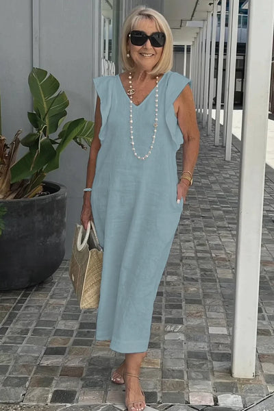 Chloé – Robe Maxi Élégante Sans Manches