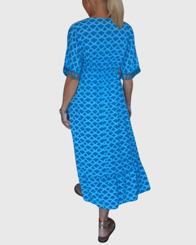 V-neck casual dress with print