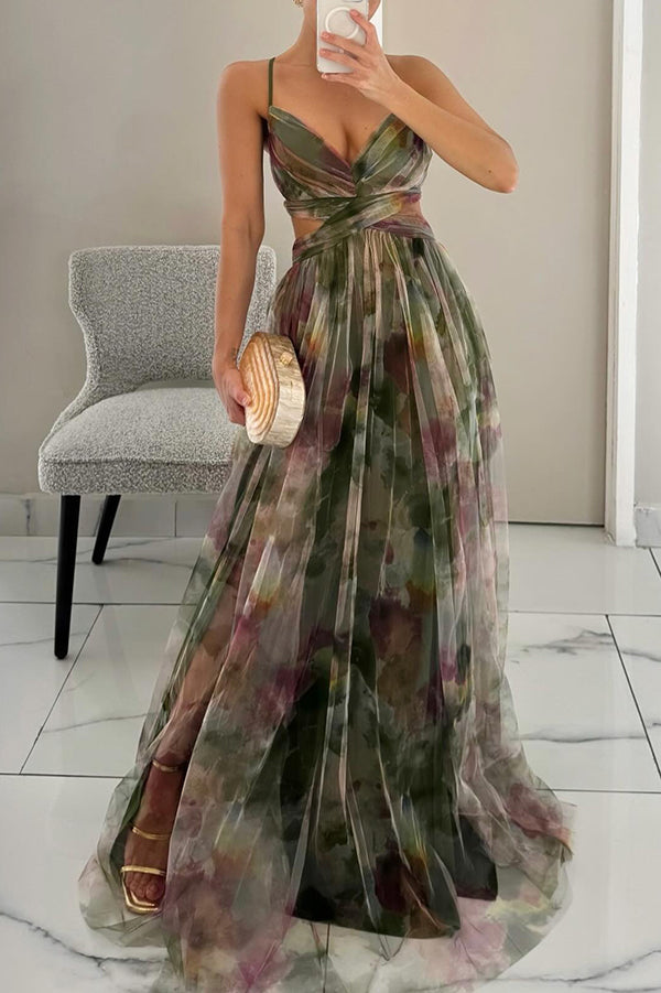 Valentina - Incantevole Maxi-abito con Stampa Floreale
