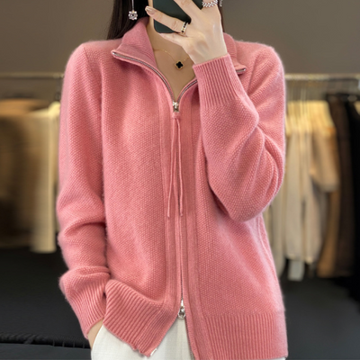 Laurier™ | Cardigan zippé en cachemire 100% laine