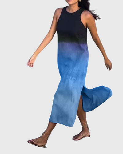 Sleeveless dress with a gradient