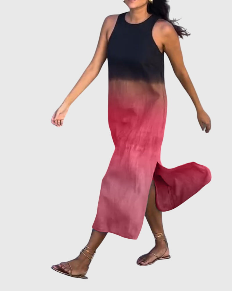 Sleeveless dress with a gradient