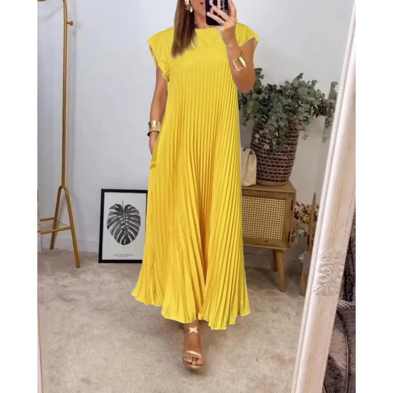 Élodie | Robe Maxi Plissée