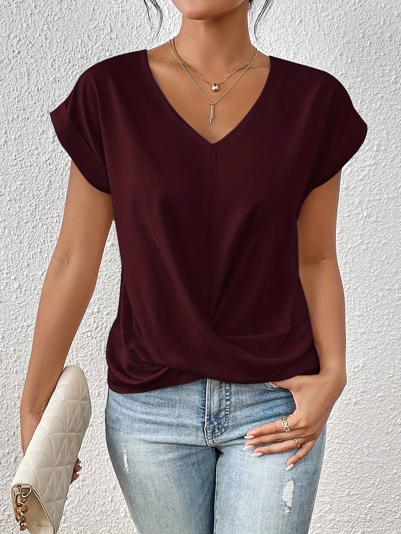 Aveline™ – T-shirt décontracté avec encolure en cœur