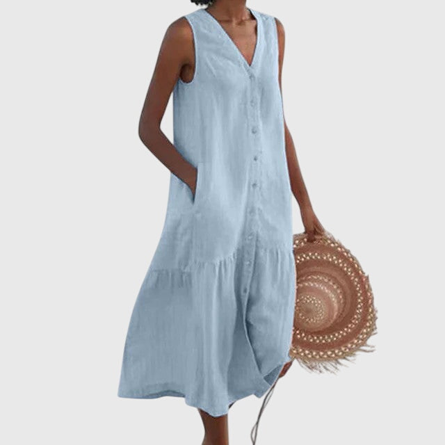 Chic & Flattering V-Neck Dress for Women | Anna