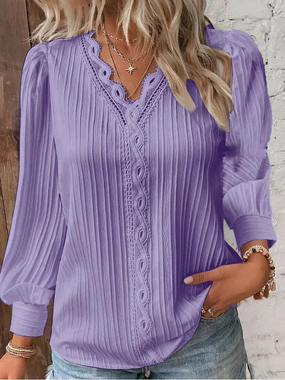 Emma | Élégante blouse en dentelle et mousseline