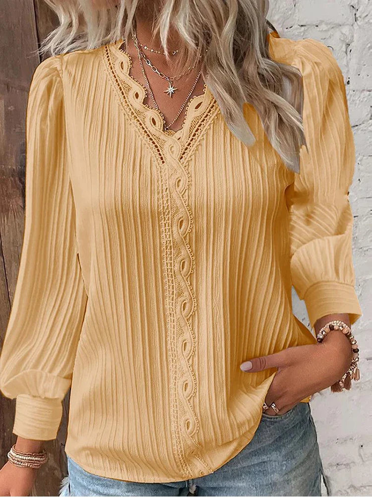 Emma | Élégante blouse en dentelle et mousseline