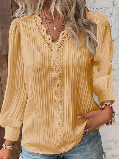 Emma | Élégante blouse en dentelle et mousseline