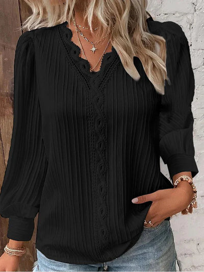 Emma | Élégante blouse en dentelle et mousseline