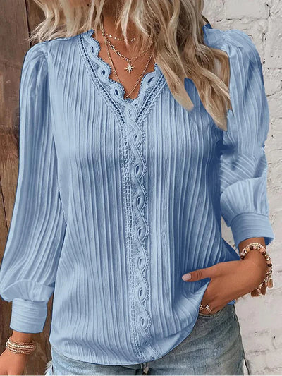 Emma | Élégante blouse en dentelle et mousseline