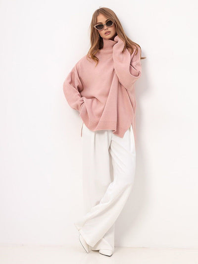 Dina - Turtleneck jumper with oversize slit