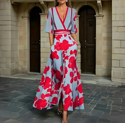 Victoire | Robe Portefeuille Florale Élégante