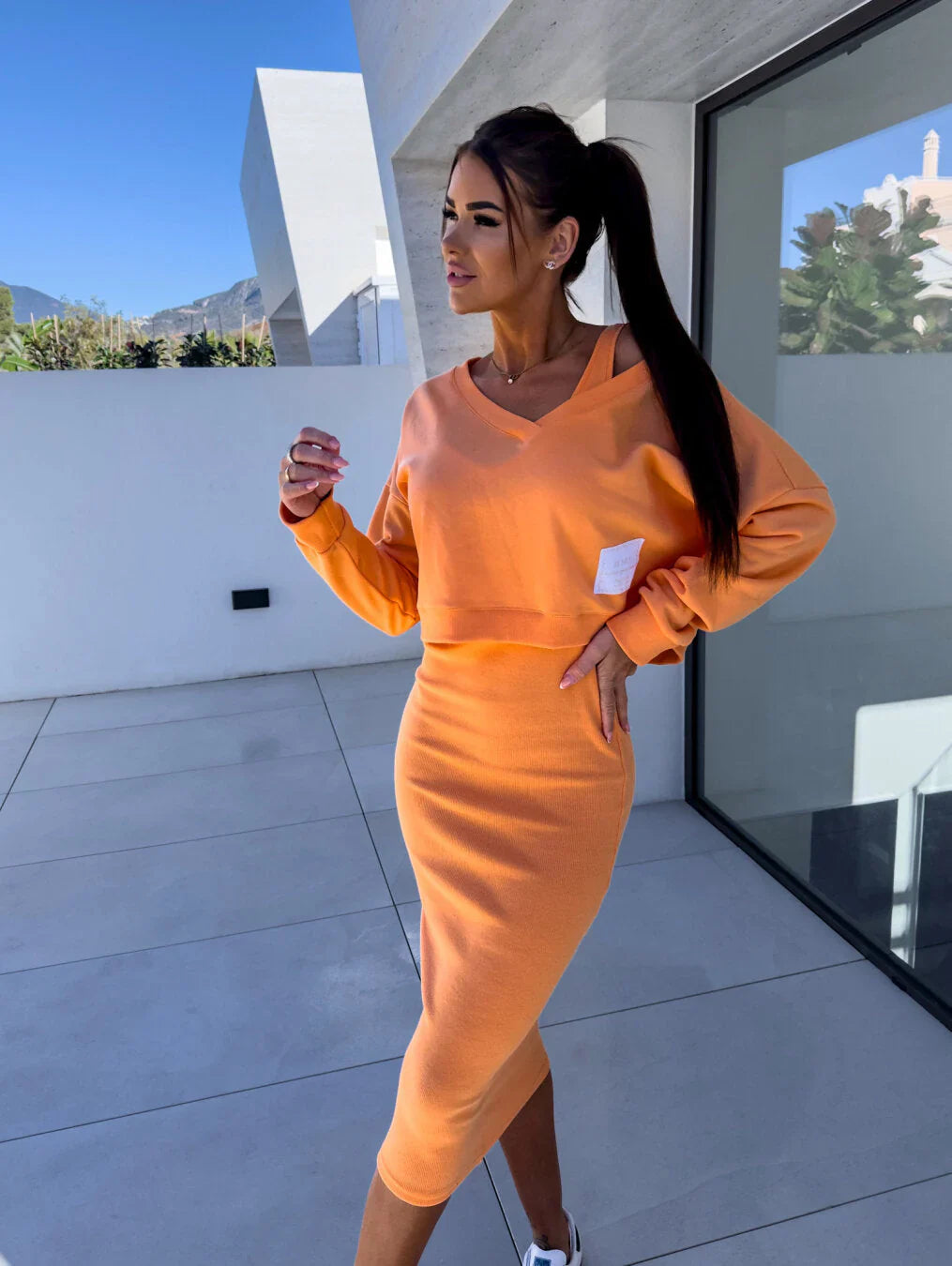 Sophie - Ensemble décontracté de sweat-shirt et robe