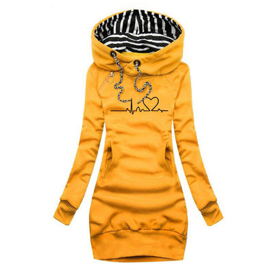Élodie | Robe-pull avec imprimé battement de cœur