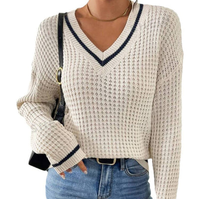 Madeleine™ | Pull Doux et Élégant à Col V