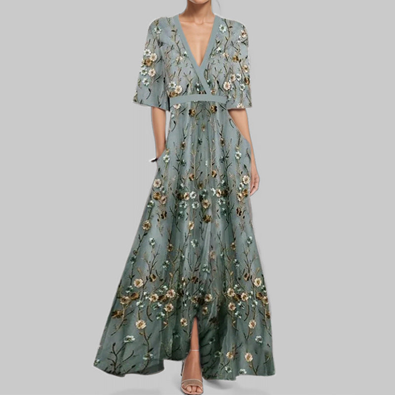 Victoire | Robe Portefeuille Florale Élégante