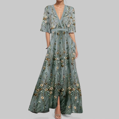 Victoire | Robe Portefeuille Florale Élégante