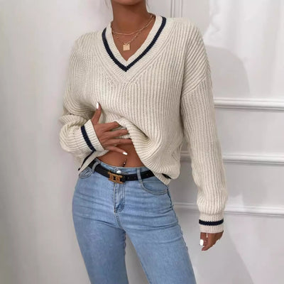 Madeleine™ | Pull Doux et Élégant à Col V