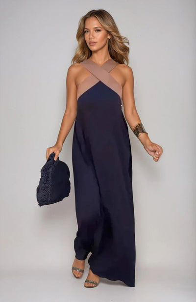 Lauren | Vestido Largo Suelto de Cuello Cruzado