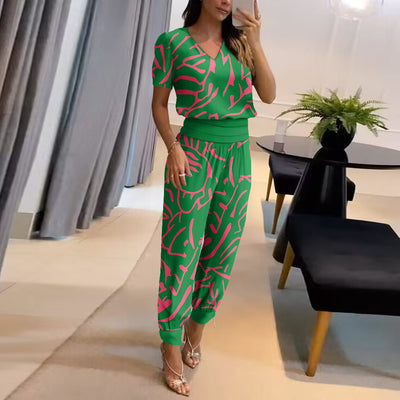 Florence™ - Ensemble Tendance avec Blouse et Pantalon