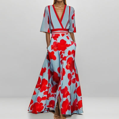 Victoire | Robe Portefeuille Florale Élégante
