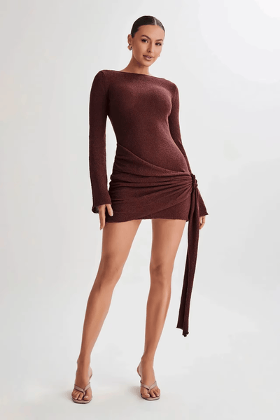 Vivienne | Robe en maille avec détail drapé