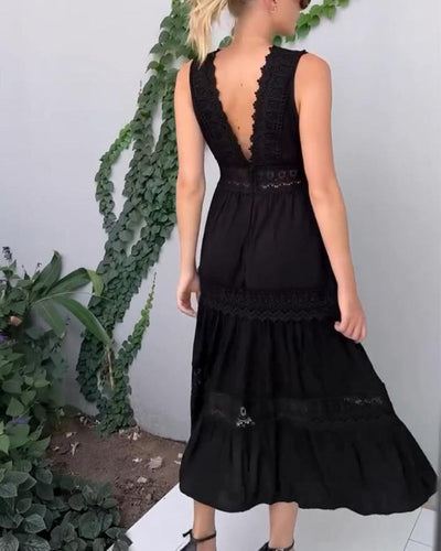Jessica™ | Elegant Lace Dress with V-Neck