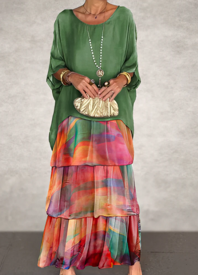 Caroline | Robe Maxi à Col Rond Ample