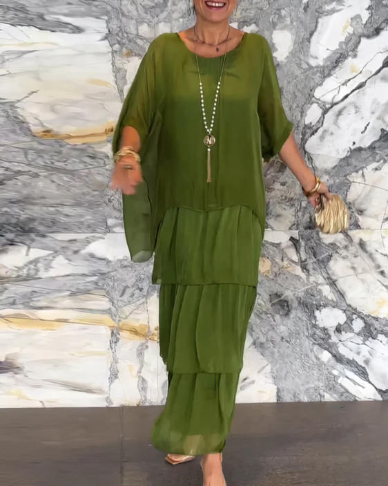 Caroline | Robe Maxi Fluide – Élégance Sans Effort