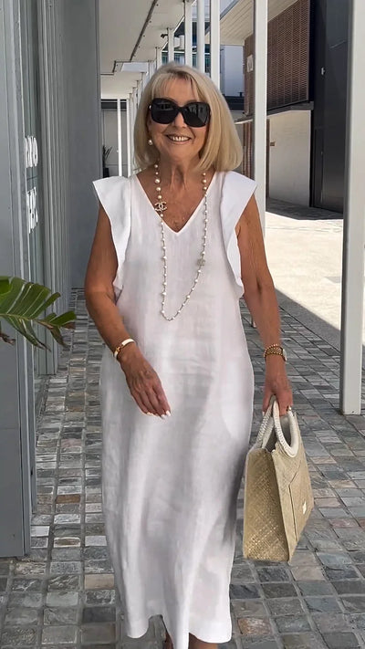 Chloé – Robe Maxi Élégante Sans Manches