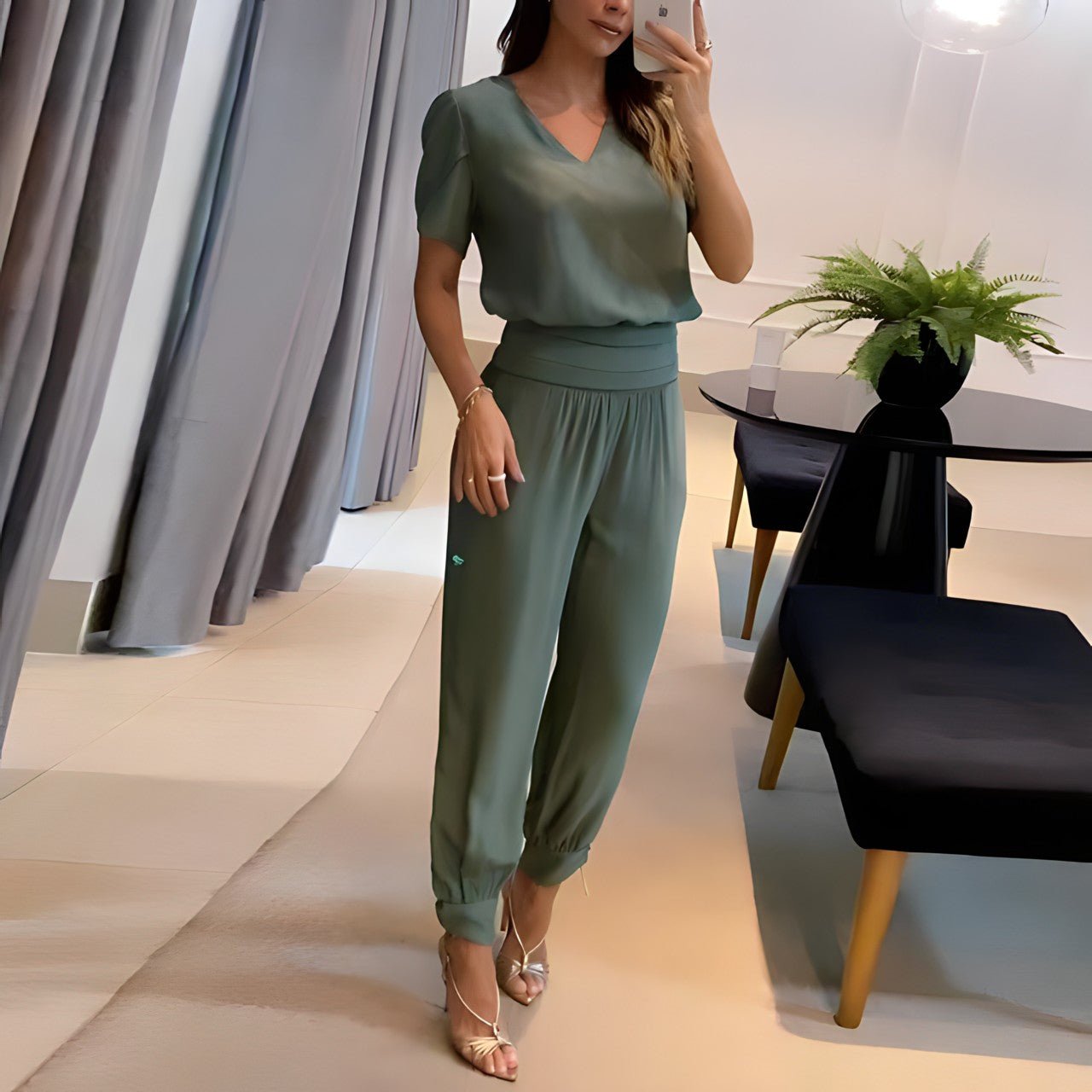 Florence™ - Ensemble Tendance avec Blouse et Pantalon
