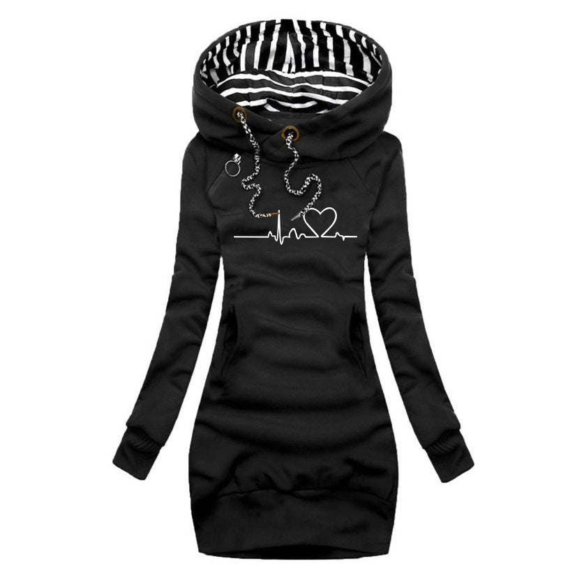 Élodie | Robe-pull avec imprimé battement de cœur